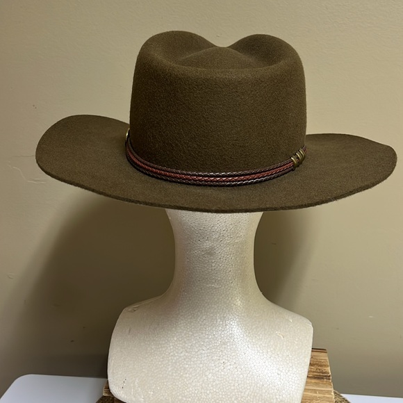 Stetson Olive Felt Hat with Dual-Tone Band - Picture 7 of 14